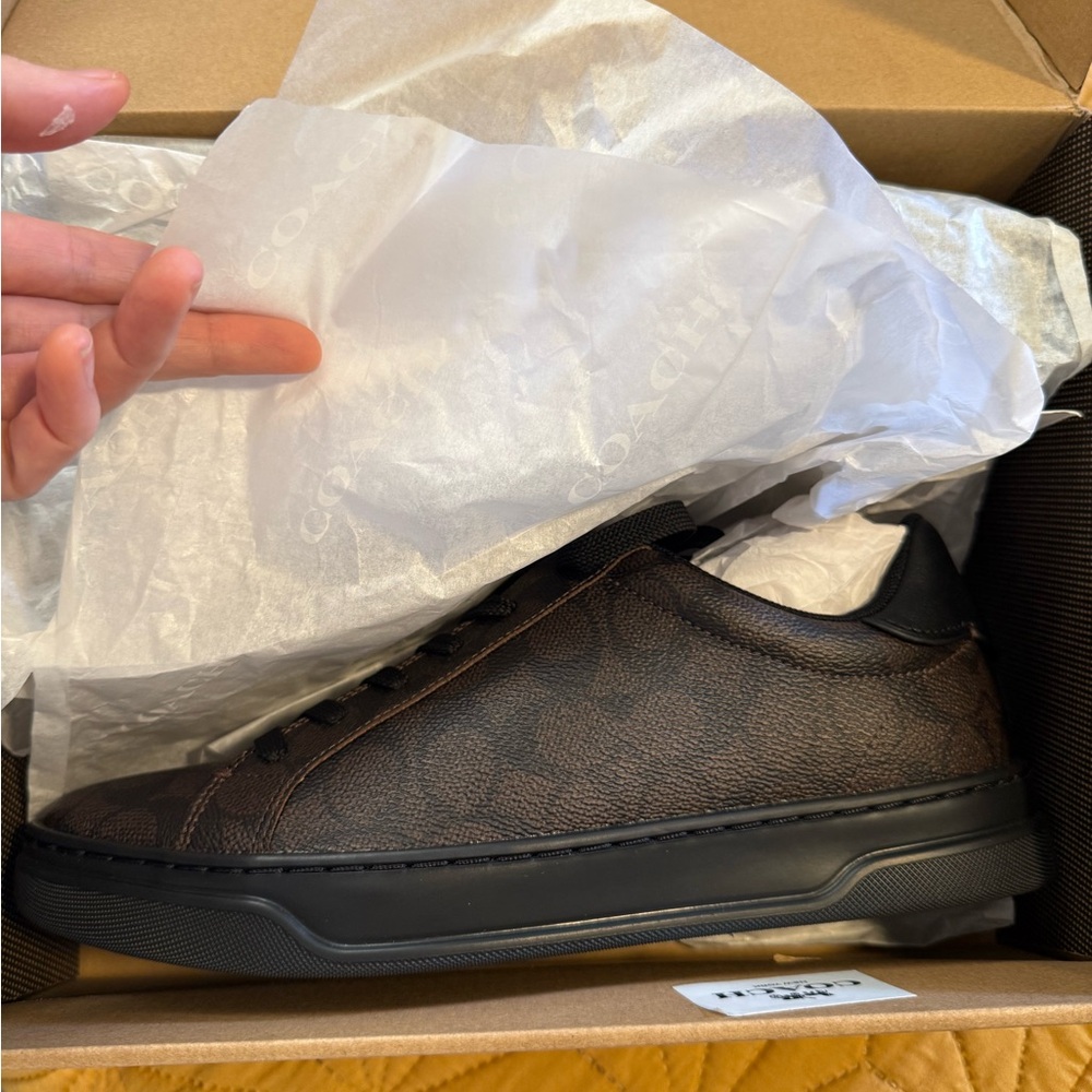 Coach Women's Signature Canvas Black and Brown Sneakers - Picture 5 of 8